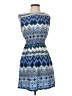 LA Class 100% Polyester Chevron-herringbone Blue Casual Dress Size S - photo 1