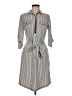 Mlle Gabrielle Stripes Gray Casual Dress Size M - photo 1