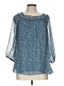 LC Lauren Conrad 100% Polyester Blue 3/4 Sleeve Blouse Size L - photo 1