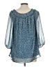LC Lauren Conrad 100% Polyester Blue 3/4 Sleeve Blouse Size L - photo 2