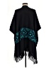 Minnie Rose 100% Cotton Black Blue Poncho One size - photo 2