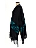 Minnie Rose 100% Cotton Black Blue Poncho One size - photo 5