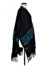 Minnie Rose 100% Cotton Black Blue Poncho One size - photo 4