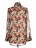 Element 100% Polyester Print Orange Long Sleeve Blouse Size L - photo 2