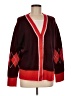 CeCe Argyle Burgundy Cardigan Size M - photo 1