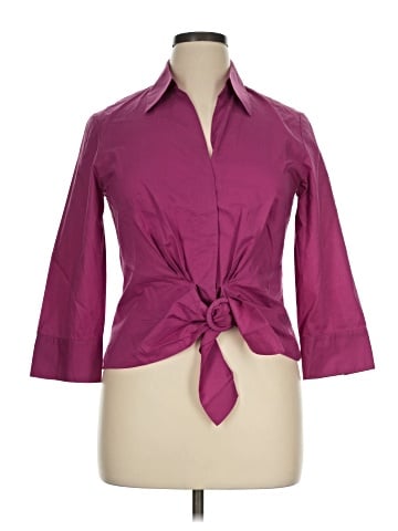 Lafayette 148 New York 3/4 Sleeve Button-Down Shirt (view 1)