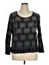 Liz & Co. 100% Cotton Print Black Pullover Sweater Size 1X - photo 1