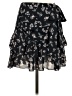 Cinq à Sept 100% Silk Floral Black Silk Skirt Size 2 - photo 1