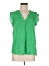 Maison d' Amelie 100% Polyester Green Short Sleeve Blouse Size M - photo 1
