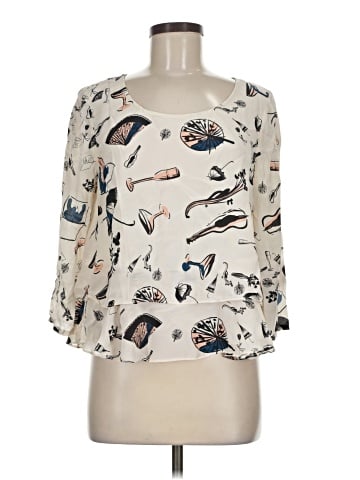 Maeve 3/4 Sleeve Silk Top (view 1)