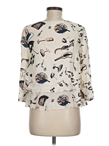 Maeve 3/4 Sleeve Silk Top (view 2)