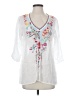 Johnny Was 100% Polyester White 3/4 Sleeve Blouse Size S - photo 1