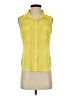Timing Yellow Sleeveless Button-Down Shirt Size S - photo 1