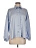 Zara 100% Polyester Metallic Blue Long Sleeve Blouse Size M - photo 1