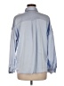 Zara 100% Polyester Metallic Blue Long Sleeve Blouse Size M - photo 2
