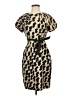 David Meister 100% Silk Animal Print Tan Cocktail Dress Size 4 - photo 1