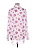 American Apparel 100% Polyester Hearts Pink Long Sleeve Blouse One size - photo 2