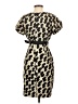 David Meister 100% Silk Animal Print Tan Cocktail Dress Size 4 - photo 2