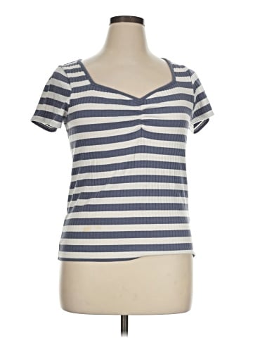 Madewell Ribbed Sweetheart Tee in Stripe (view 1)