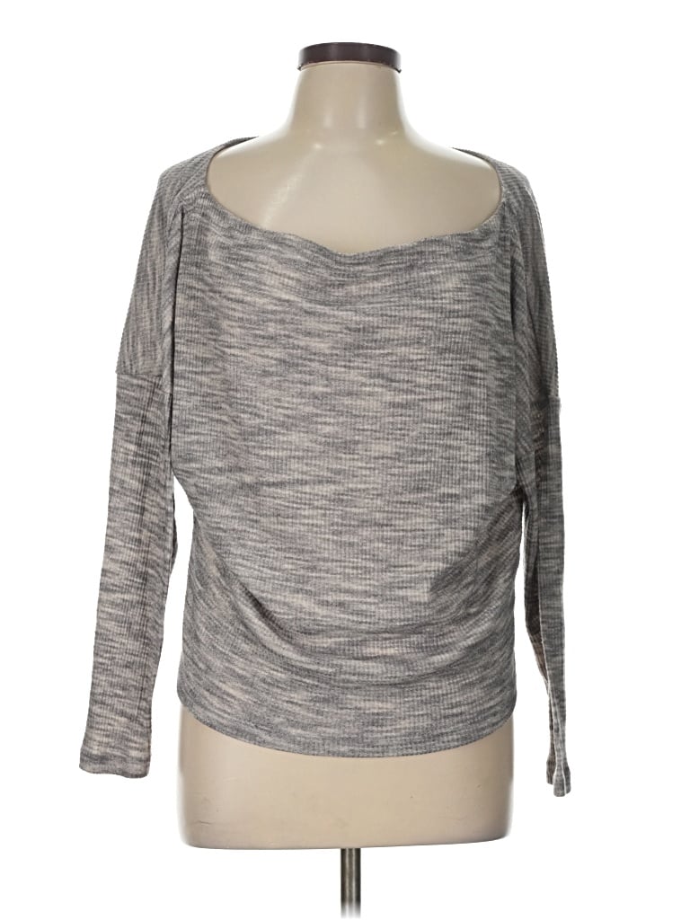 Pre-owned Express One Eleven 3/4 Sleeve T-shirt In Gray