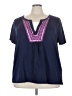 Northcrest Blue Short Sleeve Blouse Size 4X - photo 1