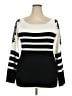 Ashley Stewart Stripes Black Pullover Sweater Size 18 - photo 1