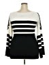 Ashley Stewart Stripes Black Pullover Sweater Size 18 - photo 2