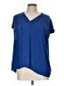 Maison d' Amelie 100% Polyester Blue Short Sleeve Blouse Size L - photo 1