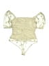 Le Lis 100% Polyester Gold Short Sleeve Blouse Size L - photo 2