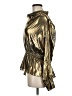 Current Air 100% Polyester Metallic Gold Long Sleeve Blouse Size M - photo 5