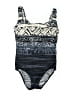 Longitude Print Blue One Piece Swimsuit Size 12 - photo 1