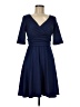 Alisa Pan 100% Polyester Solid Blue Cocktail Dress Size 6 - photo 1