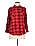 Westbound 100% Rayon Plaid Red Long Sleeve Button-Down Shirt Size L (petite) - photo 1