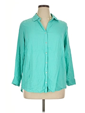 Martha Stewart 3/4 Sleeve Button-Down Shirt (view 1)