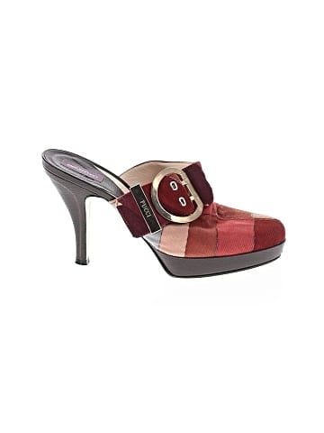 Emilio Pucci  Colorblock Pattern Whipstitch Trim Mules   (view 1)