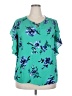 Counterparts 100% Polyester Teal Short Sleeve Blouse Size XL - photo 1