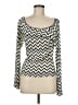 M Missoni Chevron-herringbone Silver Long Sleeve Top Size 6 - photo 1