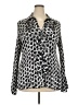 Ashley Stewart 100% Polyester Graphic Black Silver Long Sleeve Blouse Size 20 Plus - photo 1