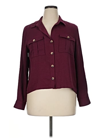 New Directions Long Sleeve Button-Down Shirt (view 1)