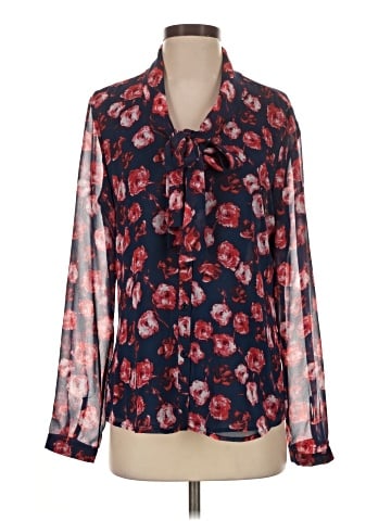 Karl Lagerfeld Paris Long Sleeve Blouse (view 1)