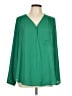 Pleione 100% Polyester Green Long Sleeve Blouse Size L - photo 1