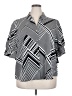 Karl Lagerfeld Paris 100% Polyester Chevron-herringbone Silver 3/4 Sleeve Blouse Size 2X - photo 1