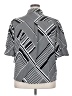 Karl Lagerfeld Paris 100% Polyester Chevron-herringbone Silver 3/4 Sleeve Blouse Size 2X - photo 2
