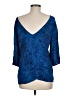 Just Female 100% Viscose Blue 3/4 Sleeve Top Size M (estimated) - photo 2