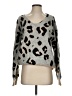 Miracle Animal Print Gray Pullover Sweater Size S - photo 1