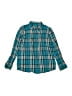 Duluth Trading Co. 100% Cotton Plaid Teal Long Sleeve Button-Down Shirt Size 6 - photo 1