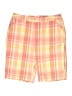 Classic Elements Plaid Orange Khaki Shorts Size 14 - photo 1