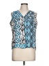 Calvin Klein 100% Polyester Blue Sleeveless Blouse Size L (petite) - photo 1