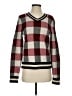 Rag & Bone 100% Merino Extra Fine Wool Checkered-gingham Burgundy Wool Pullover Sweater Size S - photo 1