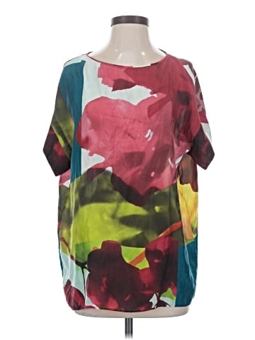 Lafayette 148 New York Short Sleeve Silk Top (view 1)